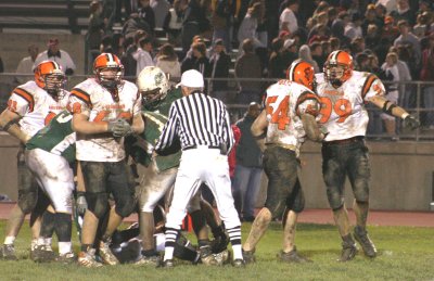 defense celebrates sack