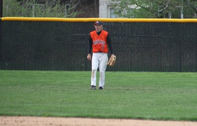 adam in a puddle in left field