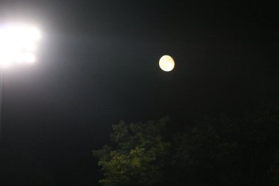 full moon over brown stadium