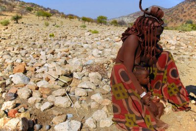 Himba woman & child