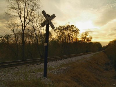 RR Crossing at Sunset