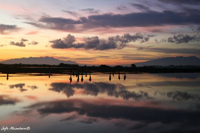 Photographers in the salt bed lake