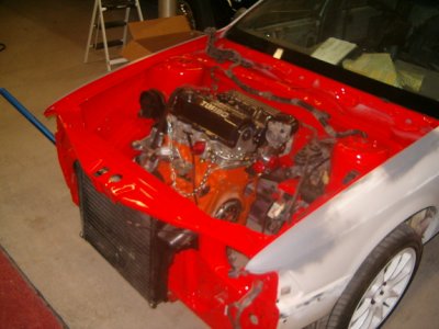 Good view of NPR intercooler and just getting motor in.