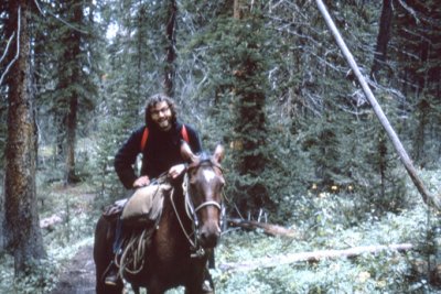 Richard on a backpacking trip in the mountains of Montana - coming out of a snowstorm. (8/1972)