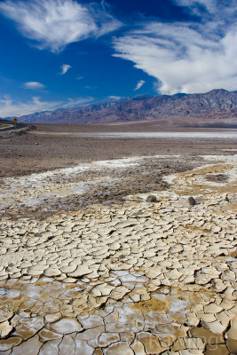 Cracked earth and salt in the Badwater Basin, Death Valley