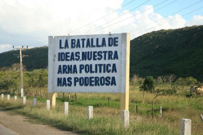 The battle (fight) of ideas is our heaviest (most powerful?) political weapon