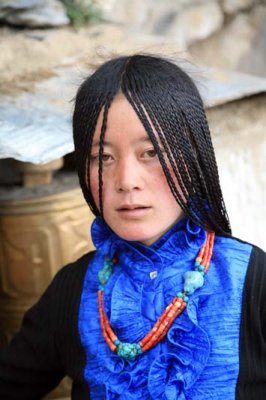 Young Pilgrim Woman at Drepung Monastery