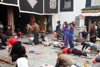 Worshippers in Front of Jokhang Temple