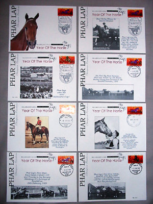 Phar Lap first day covers for Year of the Horse