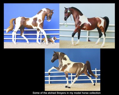 Breyer models that have been cm etched by Bo Wrona