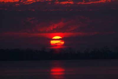 sun rise over lake