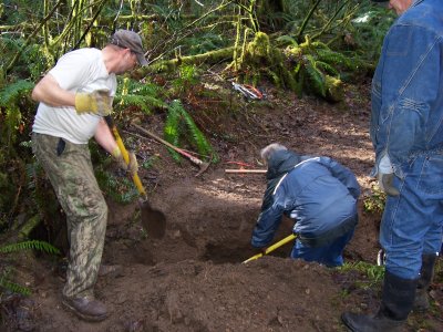 Digging out soil