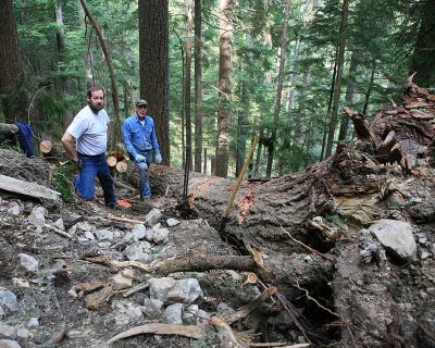 Goat Creek road and trail work,  May  2007