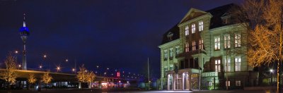 TV tower and Villa Horion at night