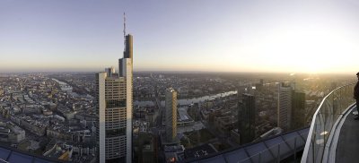 Main Tower view - sunset pano, Frankfurt/Main
