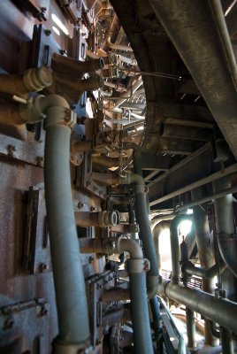 Cooling pipes at the blast furnace