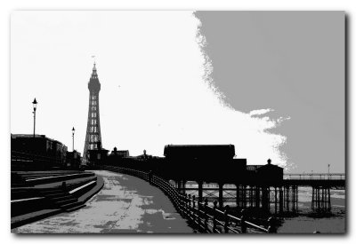 Blackpool view using Cartoonify treatment from Photo Magic