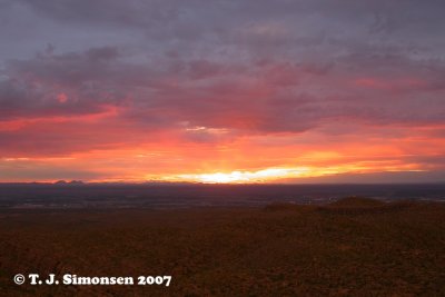 Sunset over El Paso