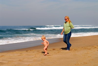 Beach walk - Mom and Sheldon.JPG