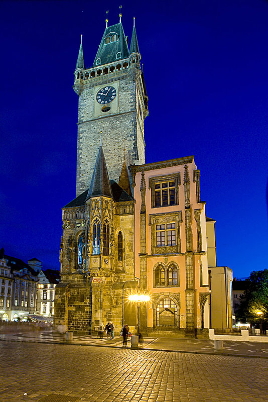 Old Town Square, Town Hall, by night