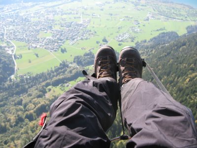 Owen on glide over Interlaken