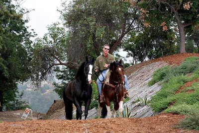 Equestrian coming up the mountain to the Observatory