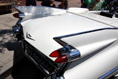 Tailfin view of a 1959 Cadillac Convertible