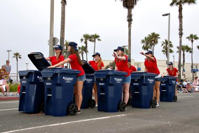 Precision trash can drill team :-)