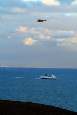 Ferries France and a Helicopter