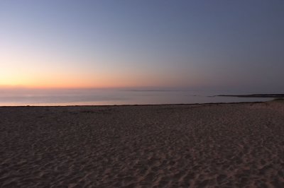 The beach at dawn.
