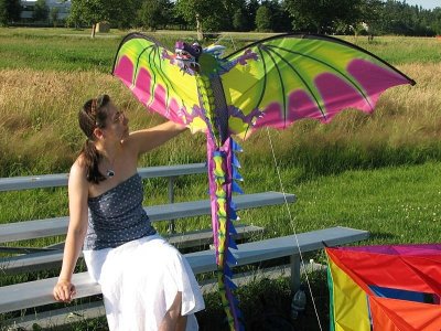 July ~ Karen on a kite-flying date