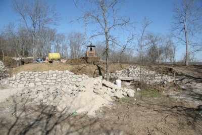 Start of the east side retaining wall
