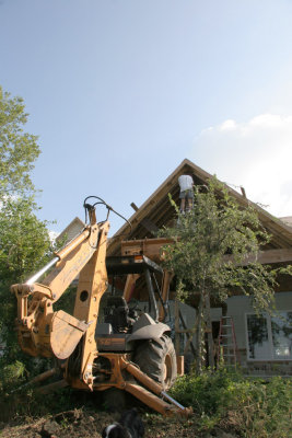 View from below the backhoe