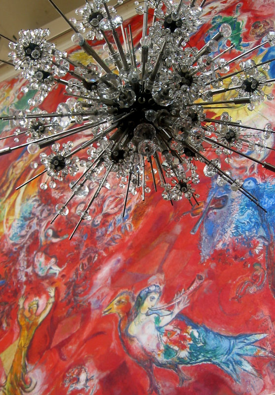 Grand Tier Chandelier & Chagal Mural - Metropolitan Opera House