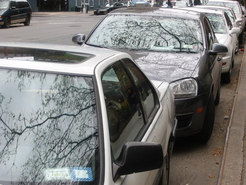 Car Windshield Reflections - East View near Mercer Street