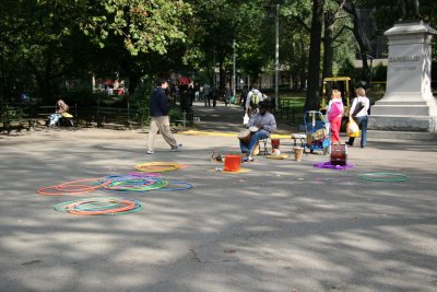 Musician with Hula Hoops