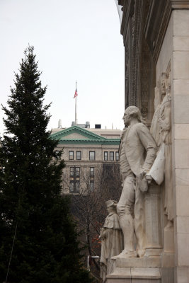 NYU Main Building - Arch & Newly Arrived Holiday Tree