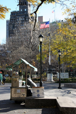 Northeast View - Scholar Tree & U.S. Flags