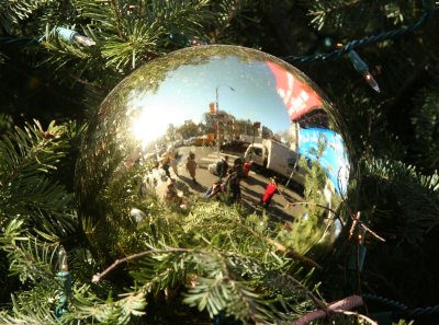 Holiday Tree Gazing Ball