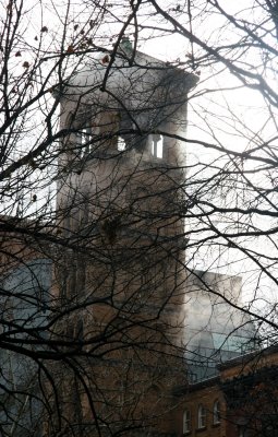 Judson Church Tower & NYU Buildings in Middle East Studies Steam Vent