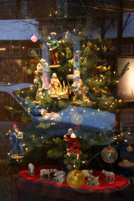 Christmas Tree Nativity Scene - Matt McGhee Store Window