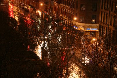Rainy Christmas Night - Manhattan Downtown View