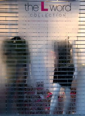 Atrium Clothing Store Window with Condensation