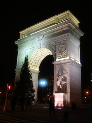 Washington Square Arch at Night