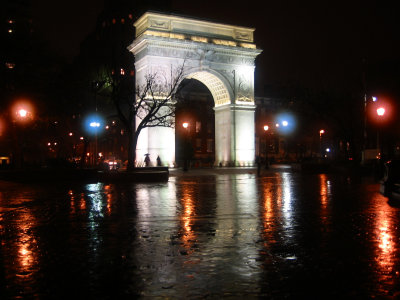 Friday Night in the Rain - Washington Square Arch