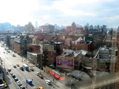 Southwest Skyline & St Vincent's Hospital Corridor Window Reflection