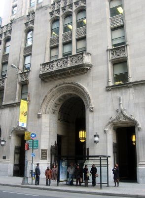 Bus Stop at New York Life Insurance Building