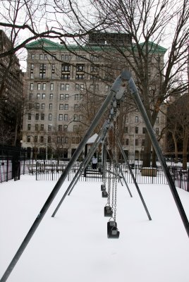 Playground Swings & NYU Main Building
