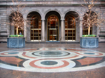 Helmsley's New York Palace Hotel Entrance in an April Shower