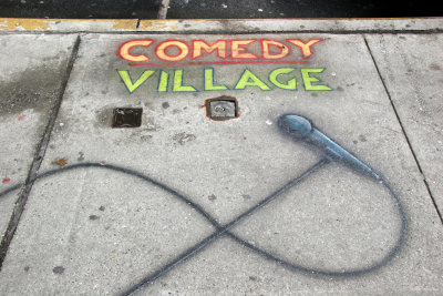 Comedy Village Sidewalk Sign